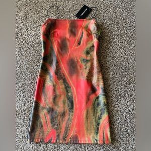Multi Abstract Print spaghetti Strap